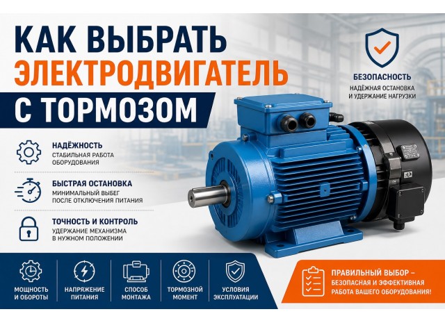 Как выбрать электродвигатель с тормозом для оборудования
