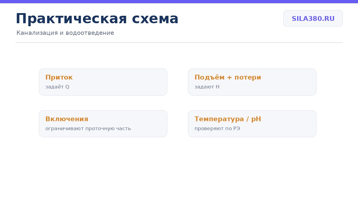 Параметры подбора насоса для канализации и водоотведения